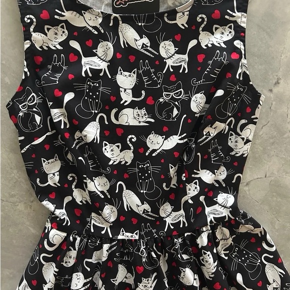 Retrolicious Dresses & Skirts - Cats and Hearts Midi Dress